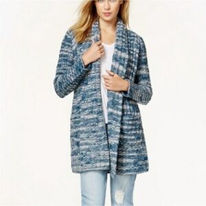 Rachel Roy sweater marled cardigan blue small